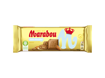 Pieninis šokoladas MARABOU, su sūriais migdolais,  170 g