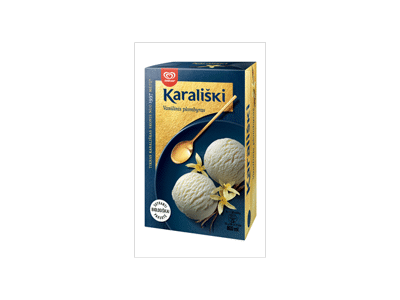 Valgomieji KARALIŠKI vaniliniai ledai, 385 g