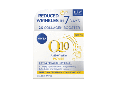 NIVEA Q10 ANTI-WRINKLE POWER STANGRINAMASIS DIENINIS KREMAS SU SPF15, 50 ml