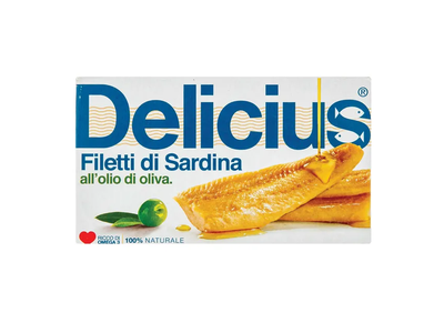 Sardinės filė alyvuogių aliejuje DELICIUS, 120g 