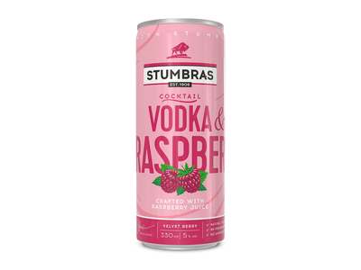 Alk. kok. STUMBRAS VODKA & RASP. 5 %, 0,33 l