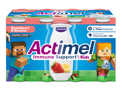 Jog. gėrimas ACTIMEL, braškių, ban. sk., 8x100g, 1,4 % rieb., 800 g