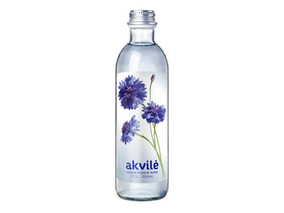 Natūralus mineralinis vanduo AKVILĖ, negazuotas, stiklinėje taroje, 0,33 l