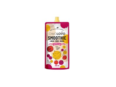 Bananų ir aviečių Smoothie OWOLOVO, 250 ml