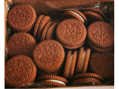 Sausainiai „DVYNUKAI“ kakaviniai su vanilės skonio kremu, 0,800kg