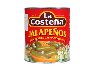 Žalios jalapeno paprikos, LA COSTENA, 2,89kg/1,55kg