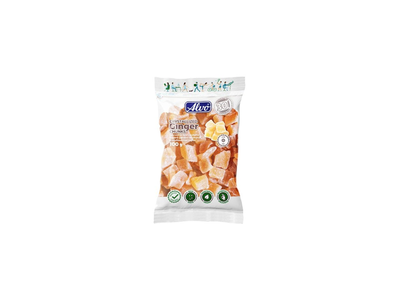 Džiovinti imbiero kubeliai cukruje ALVO, 100 g