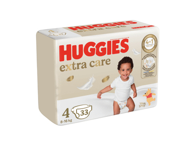 Sauskelnės HUGGIES EXTRA CARE 4, 8-16 kg, 33 vnt.