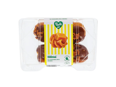 Eklerai su karamenliniu kremu ir drožlėmis, 100 g