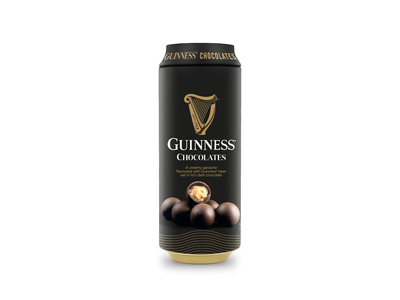 Juodojo šokolado saldainiai GUINNESS, su kremu, alumi, skardinėje, 125 g