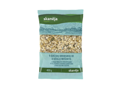 5-ių grūdų ir 3-ių sėklų dribsniai SKANĖJA, 400 g
