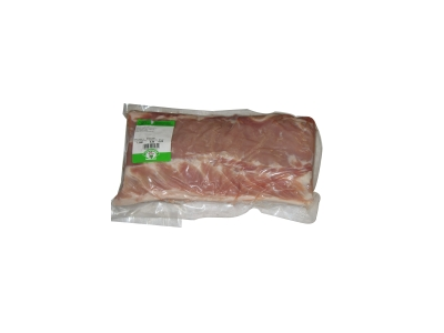 Kiaulienos nugarinė be kaulo, be odos, su grandinėle, su lašiniu, vakuume, ~1,8 kg