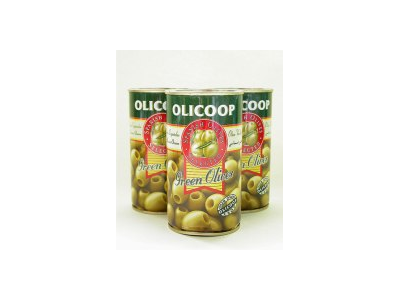Alyvuogės OLICOOP, žalios, be kauliukų, S dydis, 4,3 kg / 2 kg