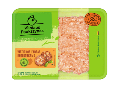 Višt. faršas kotl. VILNIAUS PAUKŠTYNAS, rieb. maž. kaip 15 %, 400 g