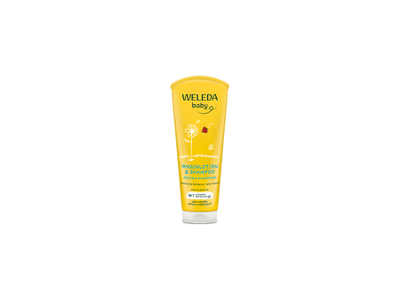 WELEDA vaikiškas šampūnas ir kūno prausiklis su medetkomis CALENDULA BABY, 200 ml
