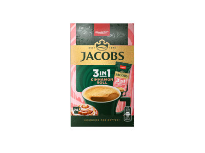 Tirpiosios kavos gėrimas JACOBS 3 IN 1 CINNAMON ROLL, 268.8 g