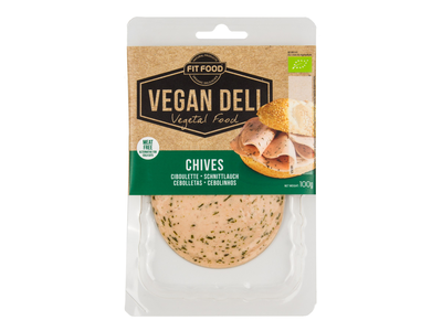 Ekologiškas veganiškas gaminys VEGAN DELI, pjaustytas, su žirniais, 100g, LT-EKO-001