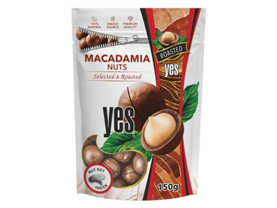 Makadamijų riešutai YES įpjauti, kepti 150g