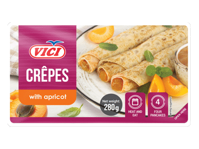 Šaldyti blyneliai su abrikosų įdaru VIČI, 280 g