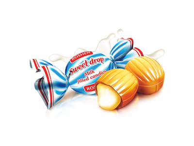 Sveriama karamelė su pieno įdaru SWEET DROP, 1 kg