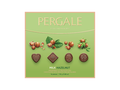 Saldainių rinkinys PERGALĖ Hazelnut, su pienišku šokoladu, 110 g