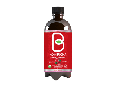Ekologiška fermentuota granatų skonio kombučia, 400 ml