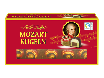 Šokoladiniai saldainiai MAITRE TRUFFOUT, Mozart Kugeln, su marcipanu ir lazdynų kremu, 200 g