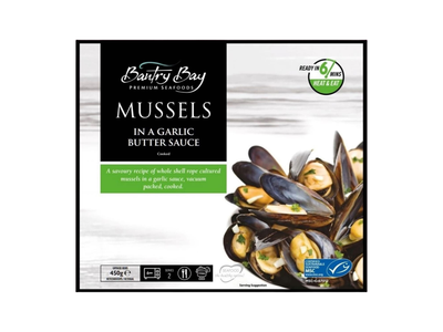 Midijos su kiautu česnak. sviesto padaže,450g