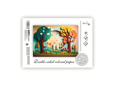 Spalvotas popierius SILVER EDUCATION, A4, 8 lap., 1 vnt.
