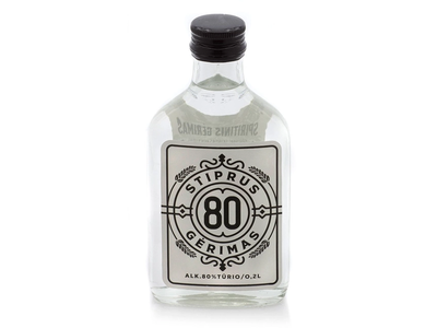 Spirtinis gėrimas STIPRUS GĖRIMAS 80 80%, 0,2L stiklinis butelis
