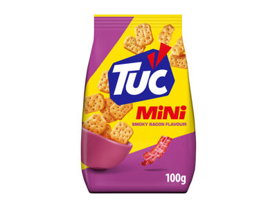 Krekeriai TUC MINI, rūkyto bekono skonio, 100 g