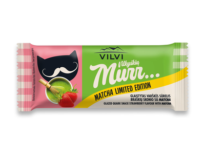 Glaistytas varškės sūrelis MURR, braškių ir matcha skonio, 30% rieb. 40 g