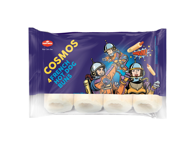 Šaldytos bandelės prancūziškam dešrainiui COSMOS, 4 vnt