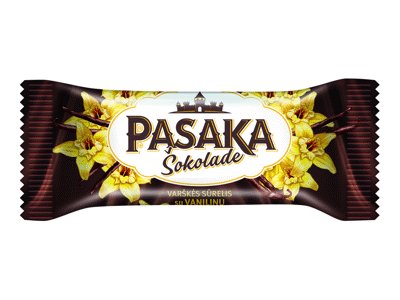 Šokoladu glaistytas varškės sūrelis PASAKA su vanile, 21 %, 40 g