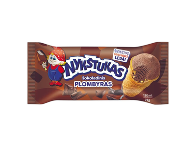Nykštukas Šokoladinis plombyras vafliniame puodelyje, 130 ml