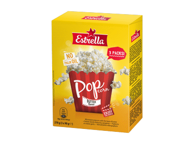 Spraginamieji kukurūzai ESTRELLA, sviesto skonio, 270 g