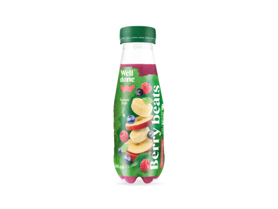 Obuolių, bananų ir mėlynių glotnutis, 300ml