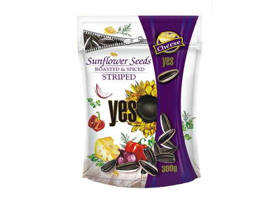Dryžuotos saulėgrąžos su sūrio prieskoniu YES, 300 g