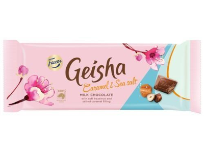 Šokoladas GEISHA su irisų įdaru ir druska 100g