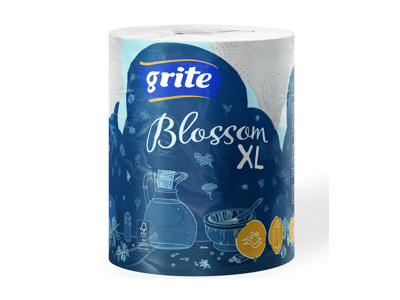 Popieriniai rankšluosčiai GRITE BLOSSOM XL (2 sl.), 1 vnt.
