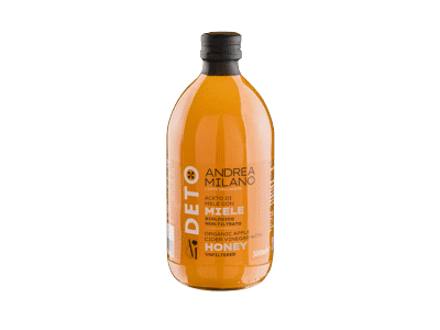 Ekologiškas obuolių sidro actas su medumi DETOX, 500 ml