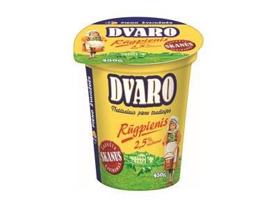 Rūgpienis DVARO,   2,5 % riebumo, 450 g.