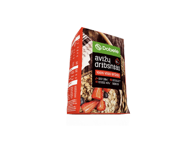 Visų grūdo dalių avižiniai dribsniai DOBELE, 500 g