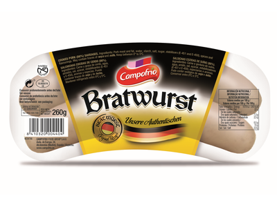 Virtos kiaulienos dešrelės CAMPOFRIO Bratwurst, a.r., 260 g, 3vnt