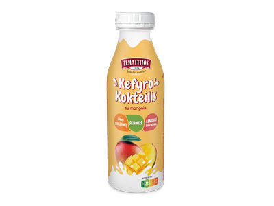 Kefyro kokteilis ŽEMAITIJOS, su mangais, 0,5%, 450 g