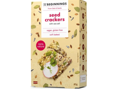 Sėklų krekeriai THE BEGINNINGS, su jūros druska, 80g