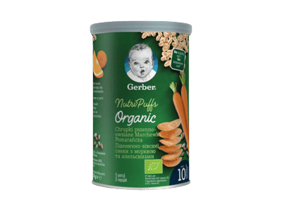 Ekol.aviž.trapučiai GERBER su morkomis ir apelsin. (10+mėn.), 35 g