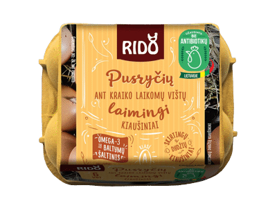 Ant kraiko laikomų vištų kiaušiniai RIDO, 6 vnt.
