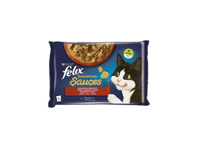 Konserv. kačių ėdalas su padažu FELIX SENSATIONS, 4x85 g