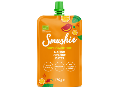 Ek. mango, apels., datulių tyrė SMUSHIE, 170g